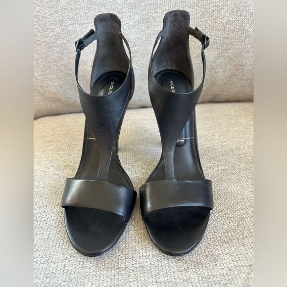 Sigerson Morrison Phoebe T Strap Heeled Sandals Stilettos Black Size 9.5 US - Picture 3 of 7